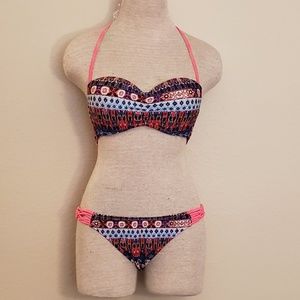 Bikini blue pink bottom and top